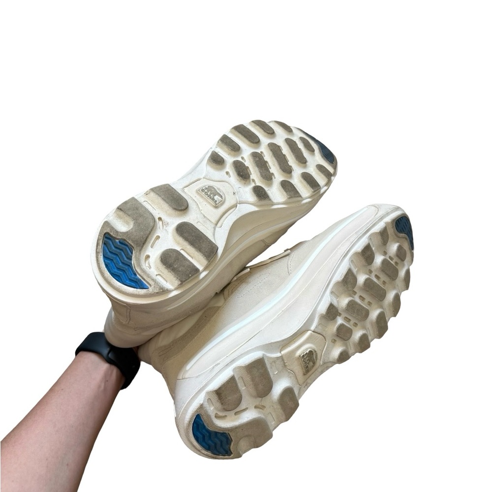 Sorel Ona 503 Knit Stylish Cream High-Top Hiking Casual Sneakers - Picture 8 of 12